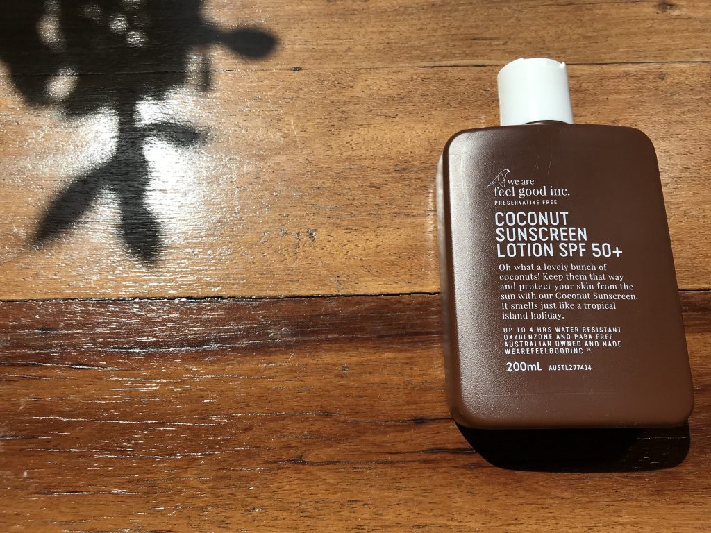 Coconut sunscreen lotion spf50+